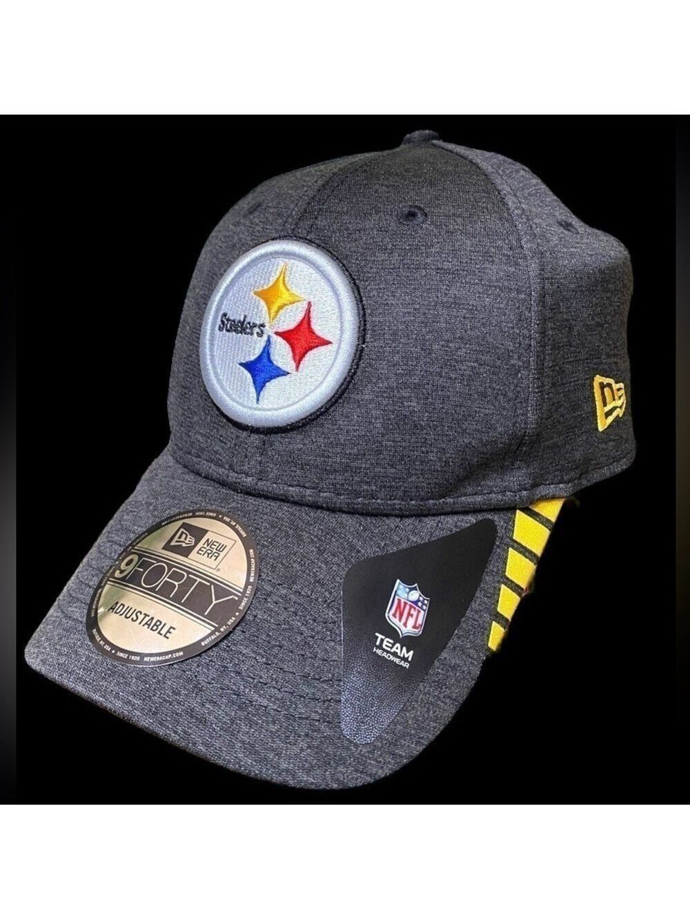 9FORTY-NWT Steelers “Heinz Field” NFL official. Dark gray w/logo/velcro back